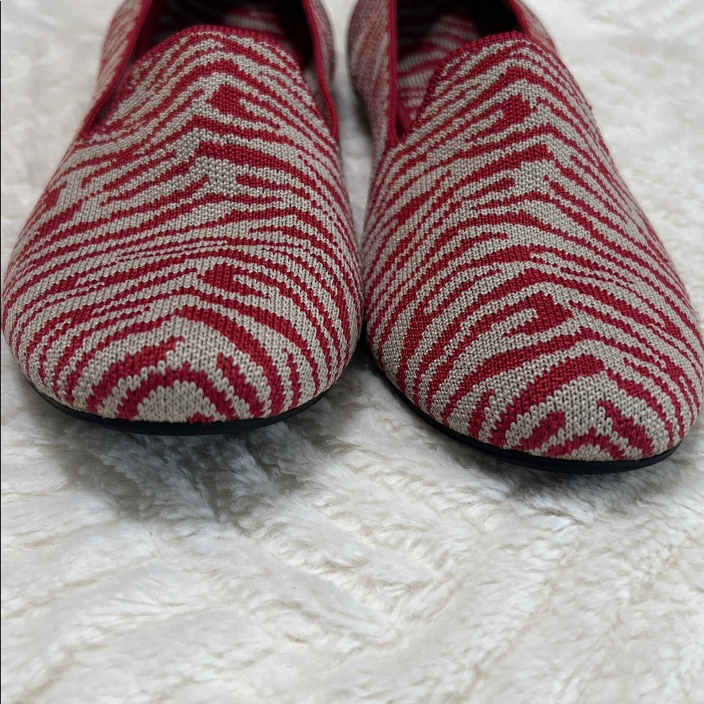Rothy’s The Flat Red Zebra Print Knit Flats Women’s Size 9 EUC Washable - Picture 11 of 11